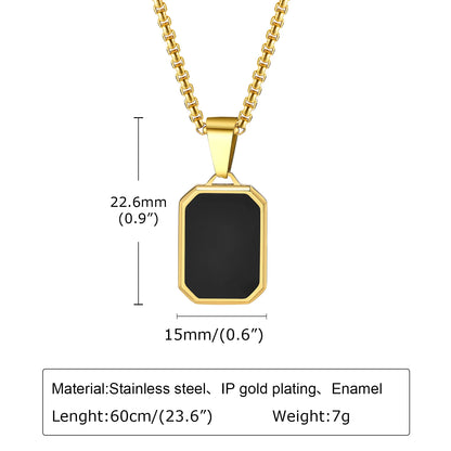 Trendy Pendant Necklaces for Men Boys,Square Natural Stone Stainless Steel Necklaces,Hip Hop Cool Healing Jewelry Gifts