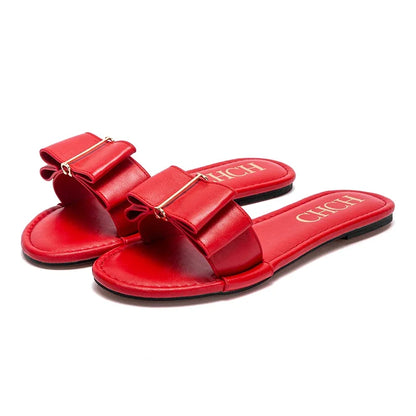 2025 NEW Slippers high quality PU flat women's shoes red shoes luxury brand new listing