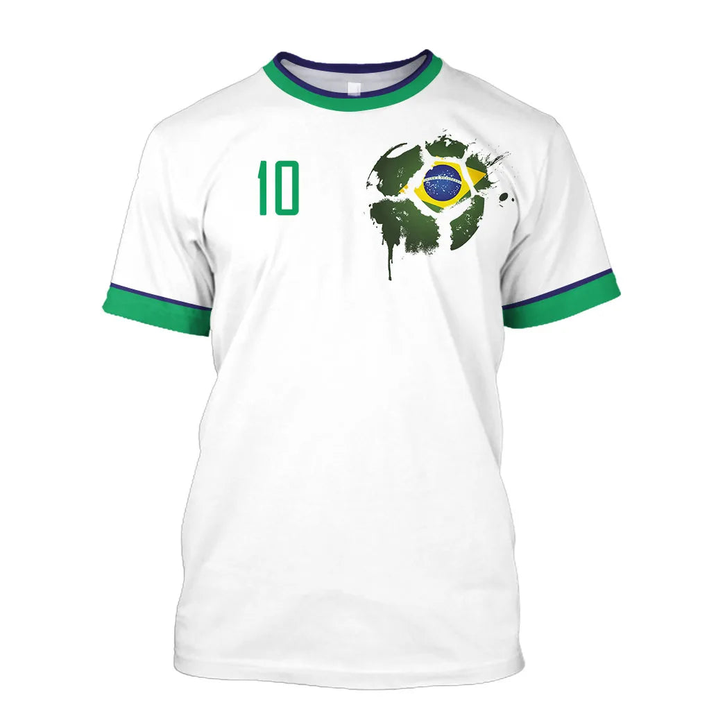 2023 New Brazil Jersey T-shirt Fine Design Brazilian Select Shirt O Neck Oversized Football Team Casual Streetwear Mens Clothing