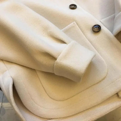 Plus Size Large Size Autumn Winter Women's Jacket with Hood Patchwork Fake Two-Piece Loose Coat Stylish And Elegant Outerwear