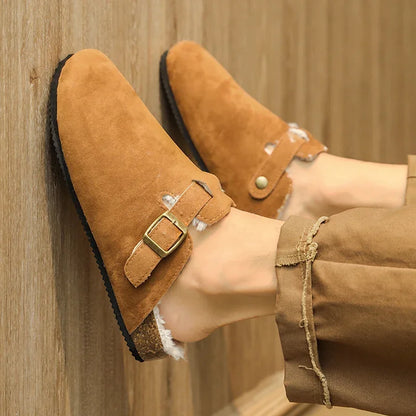 Men Suede Leather Mules Women Comfort Potato Shoes with Arch Support Cork Winter Shoes Fashion Clogs Men Cork Footbed Mens Clogs