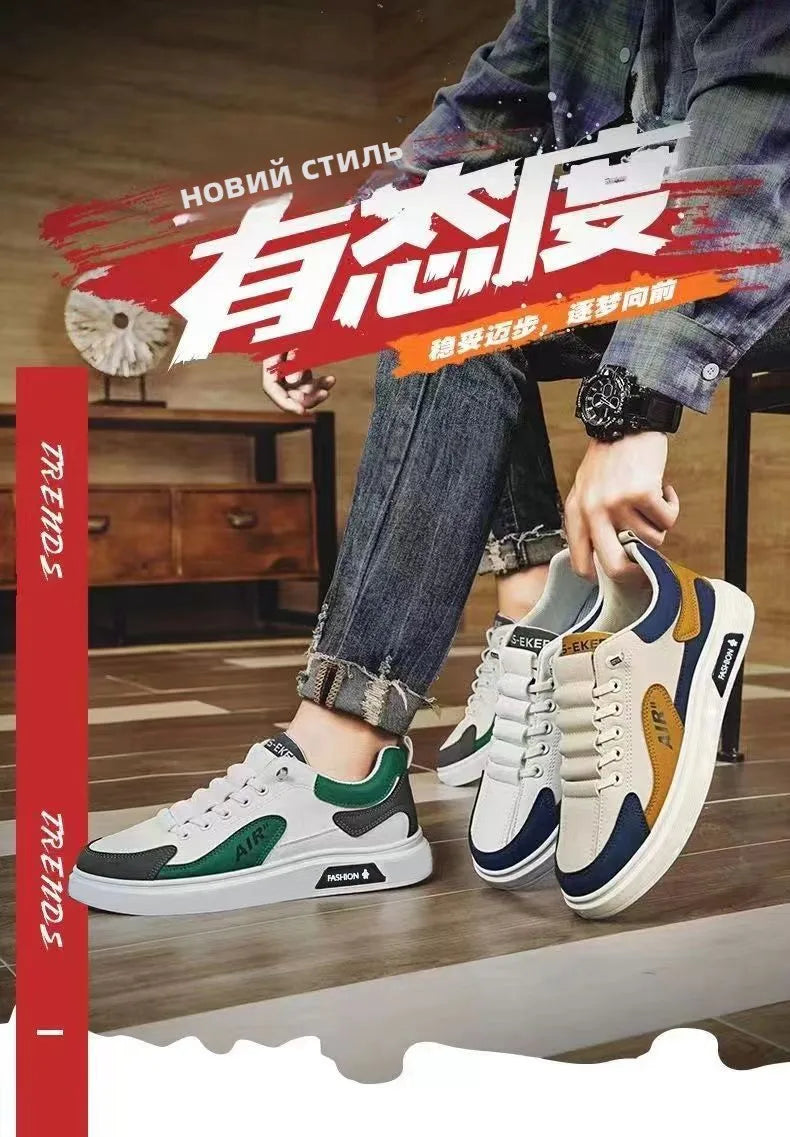 New 2025 Men's Casual oes Leather Surface Comfortable Spring Autumn Trendy Sports oes Versatile Faionable Korean Sle