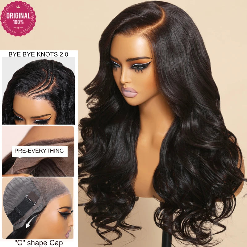 Beautyforever 3D Body Wave 7x5 Bye Bye KNOTS Glueless Wig Human Hair Ready To Wear Brazilian Human Hair Wig Fits All Size Heads