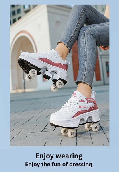 Rollers for Shoes Sports Shoes on Wheels Roller Skates Roller Skates for Girls Boys Roller Skates Shoes with Wheels