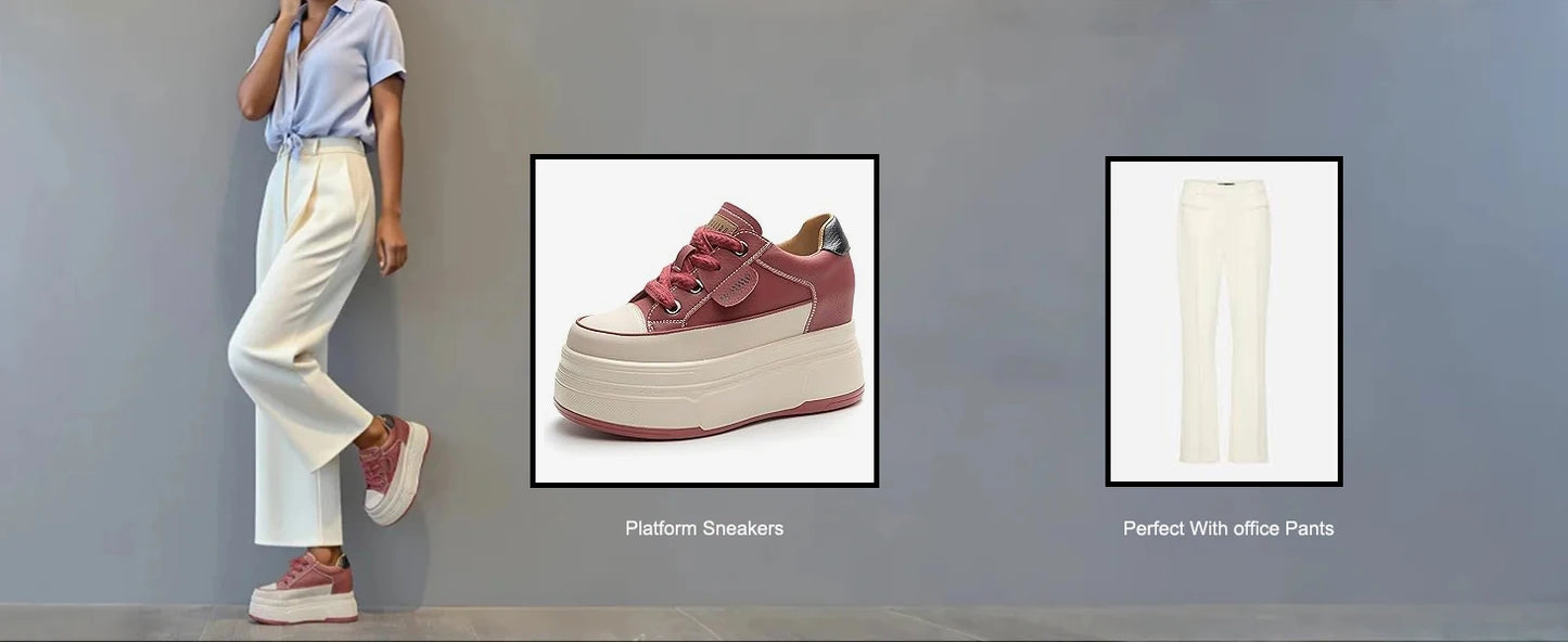 Fujin 9cm Cow Suede Genuine Leather Women Vulcanized Shoes Platform Wedge Skate Boarding High Brand Heels Casual Summer Shoes