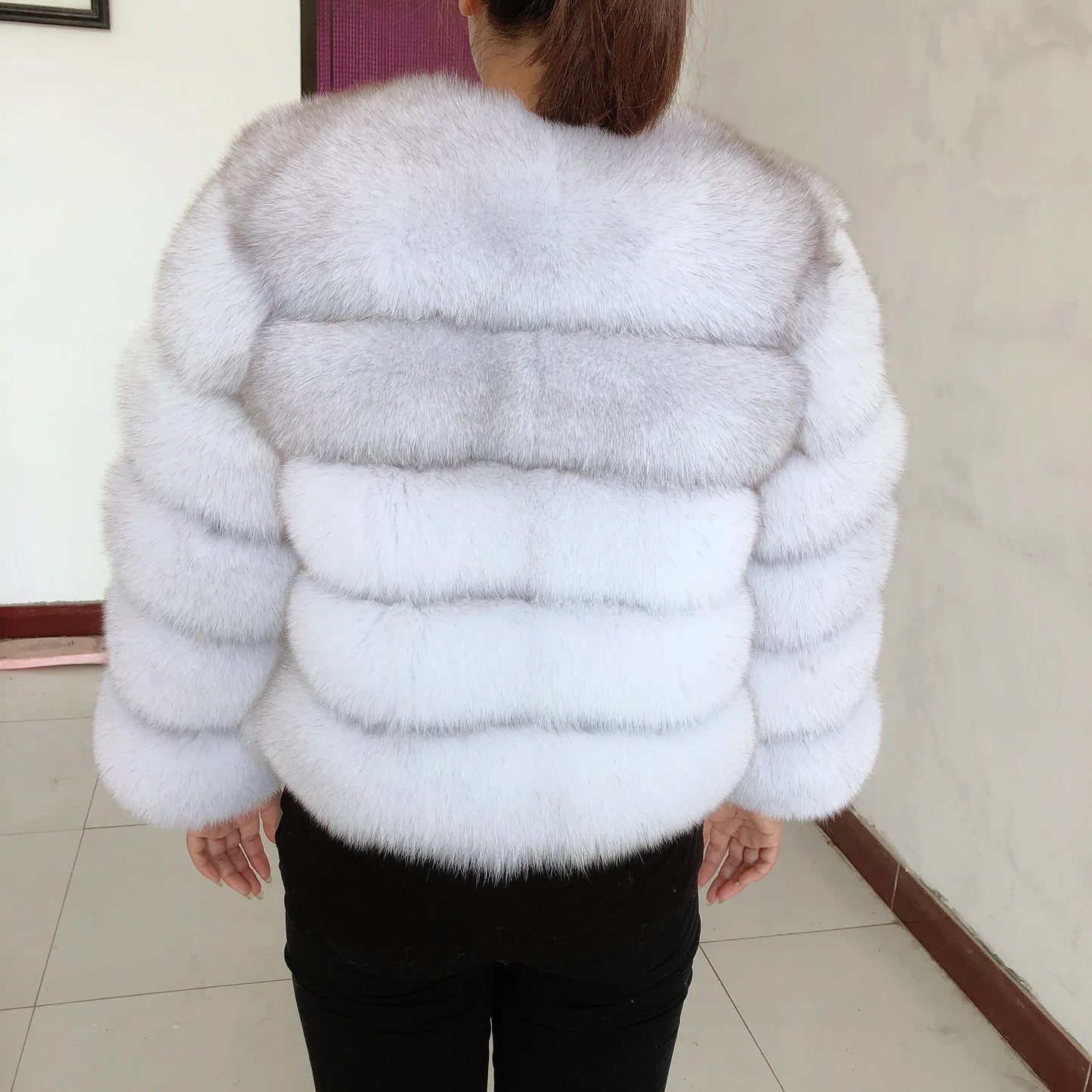 New Real fox fur coat women's winter warm 100% natural fur jacket Short Raccoon fur coat women's  high quality hot sale