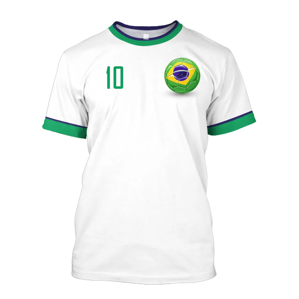 2023 New Brazil Jersey T-shirt Fine Design Brazilian Select Shirt O Neck Oversized Football Team Casual Streetwear Mens Clothing