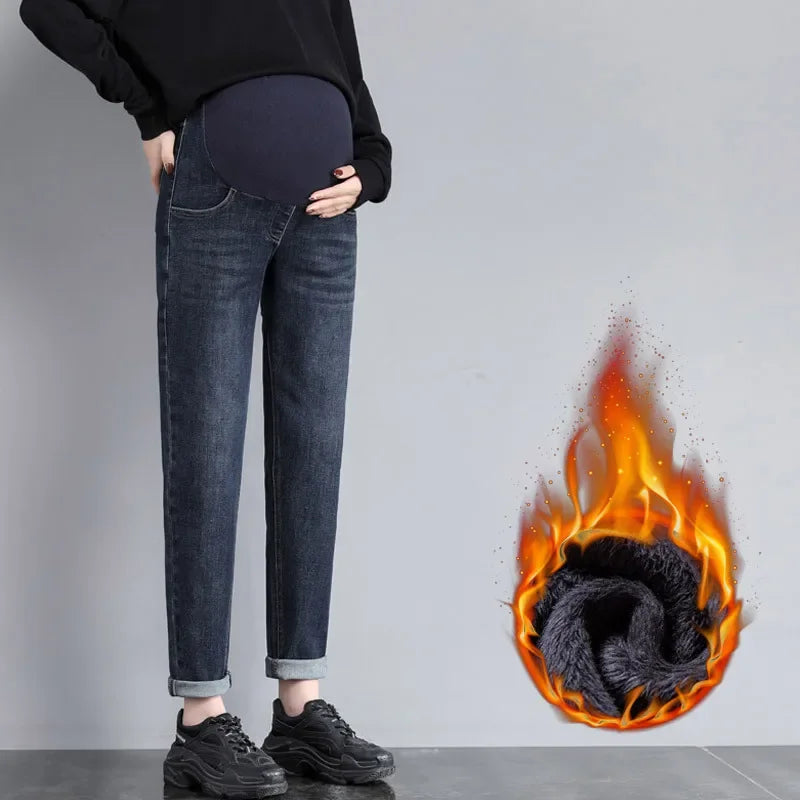 Pregnancy Abdominal Pants Boyfriend Jeans Maternity Pants For Pregnant Women Clothes High Waist Trousers Loose Denim Jeans