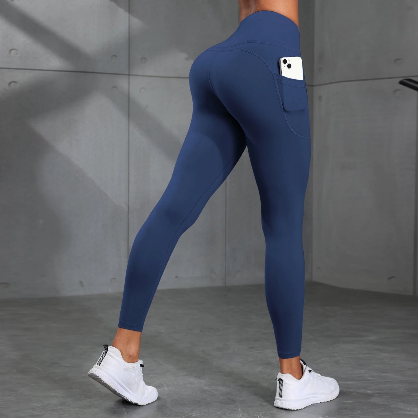 Women Yoga Fitness Leggings High Waist Tights With Pocket Gym Workout Running Stretchy Sexy Hip Liftting Casual Skinny Pants