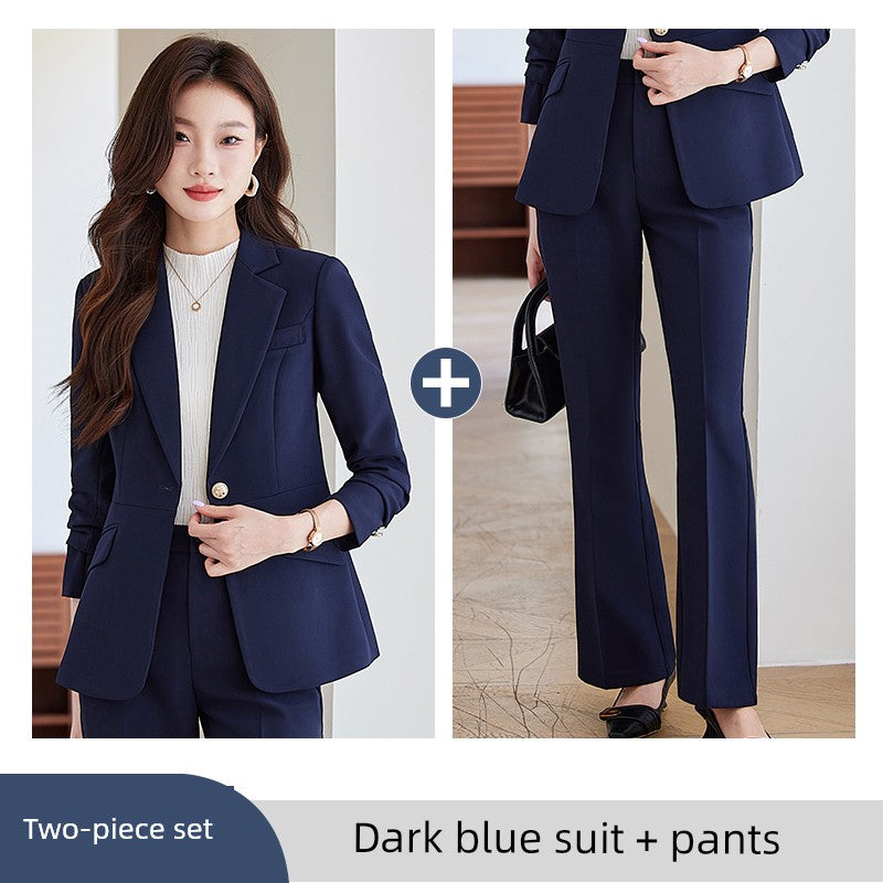 Blue Suit Female Spring & Fall 2025 New Arrival K-style Elegant Casual Suit Jacket Female Fancy Business Wear
