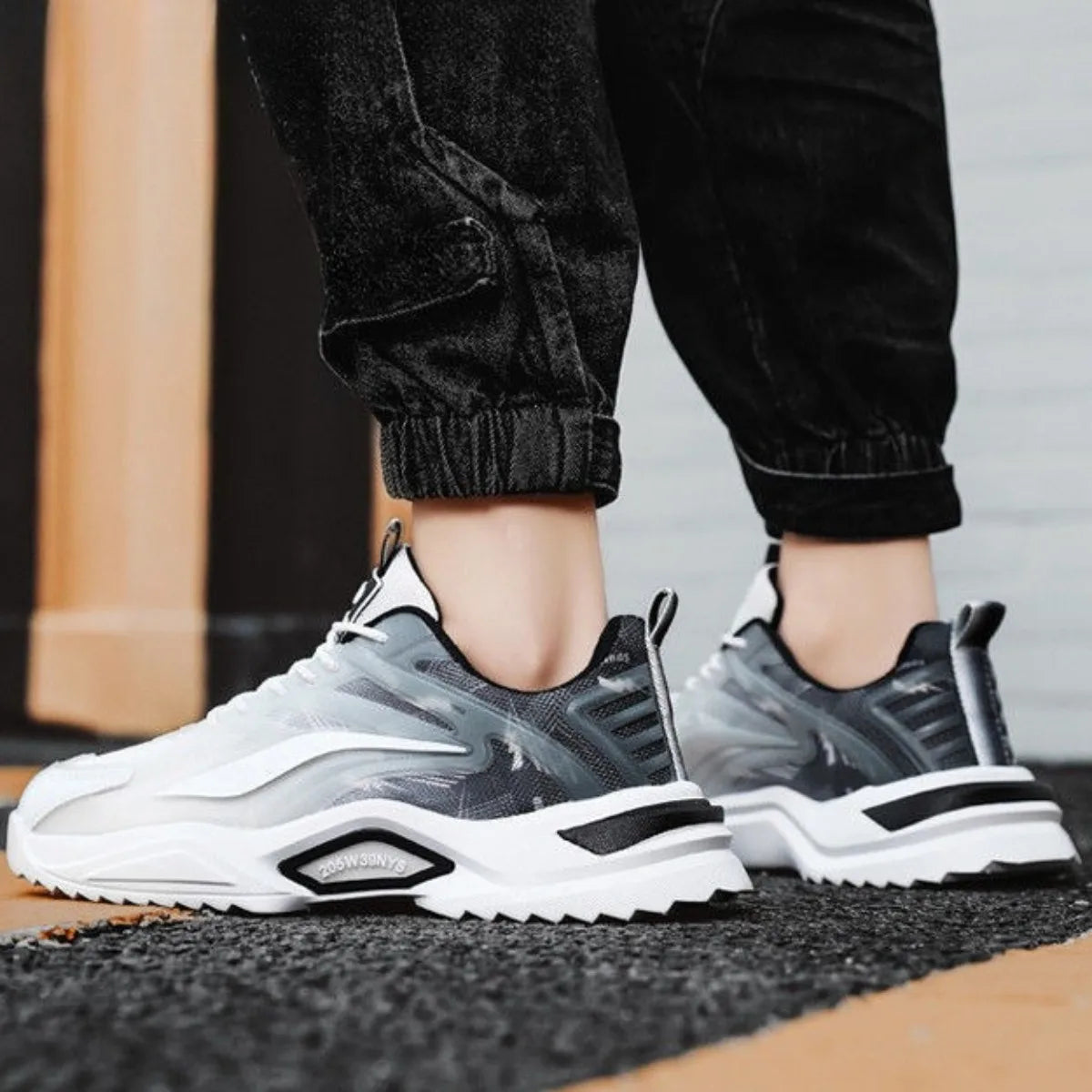 Men's Fashion Basketball Shoes - Air Cushion Shock-Absorbing Non-Slip Breathable Sneakers for Outdoor Sports & Daily Wear