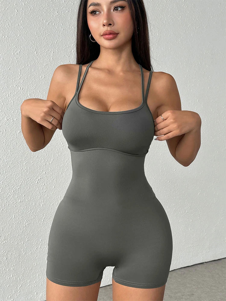 Women's Jumpsuits Summer New Solid Sexy Backless Sling Jumpsuit Streetwear Fashion Casual Slim Elegant Female Rompers Clothing