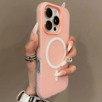 Luxury Candy Magsafe Wireless Charge Matte Phone Case For Samsung Galaxy S25 Plus S24 FE S23 S22 Ultra 5G Magnetic Bumper Cover