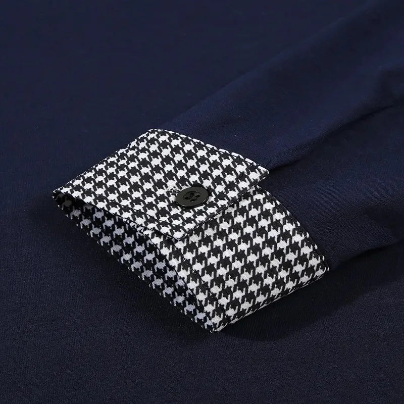 Spring and Autumn Men's Long Sleeve Polo Shirt Classic Business Office T-shirt Male Street Casual Fashion Solid Color Top