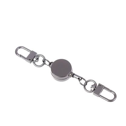 Anti-theft Retractable Key Holder Metal Easy-to-pull Buckle Rope Elastic Keychain Sporty Retractable Key Ring Nurse Accessories