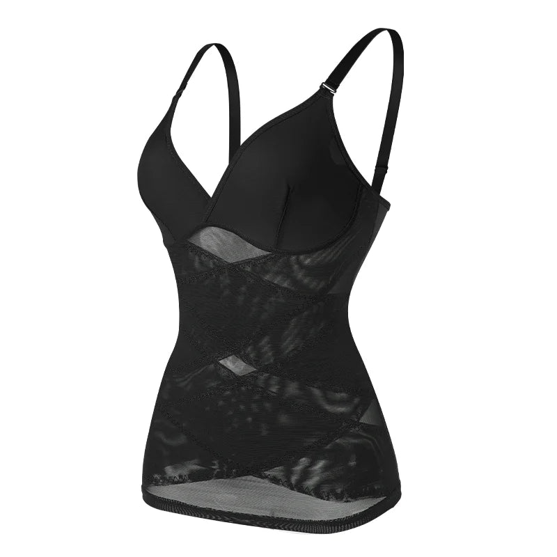 Body Shaper for Women Tummy Control Shapewear Compression Tanks Cami Tops V-Neck Camisoles Seamless See Through Waist Shaper