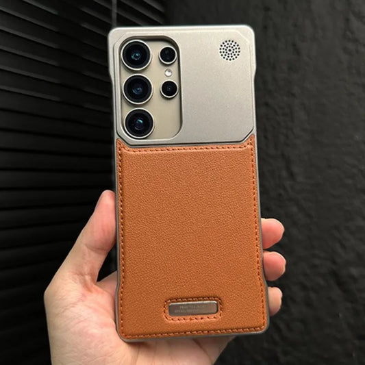 Luxury Leather Frameless Aromatherapy Case for Samsung Galaxy S25 S24 S23 Plus Ultra For Magsafe Magnetic Hybrid Shockproof Capa