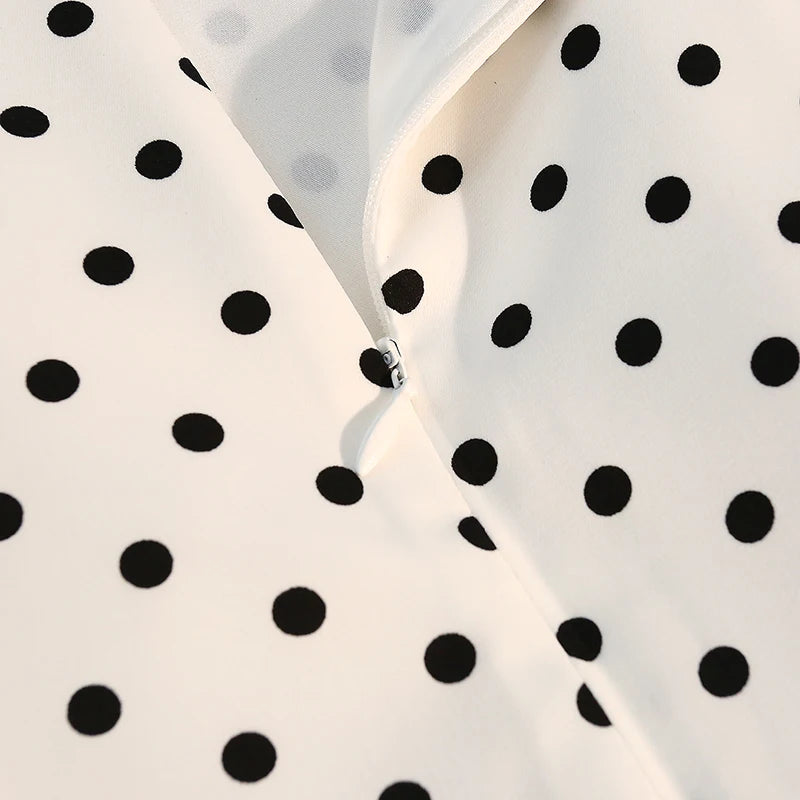 Seoulish Back Split Polka Dot Vintage Women's Skirts Elastic High Waist  Elegant Office Lady Midi A-Line Skirt Female 2026 New