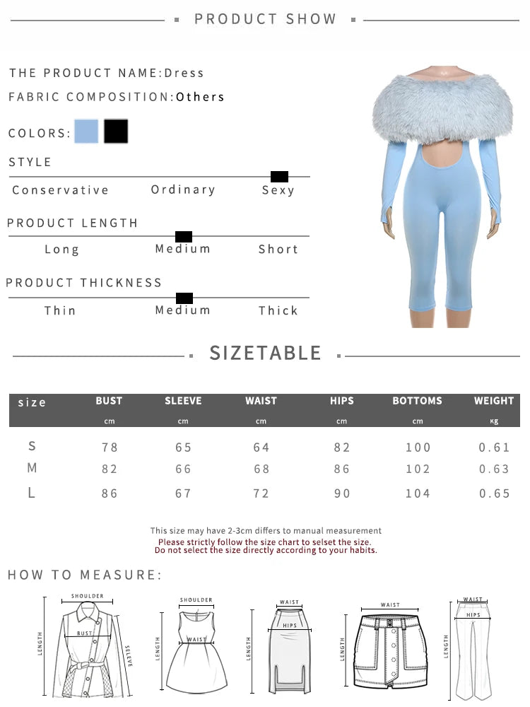 Nibber Furry Patchwork Jumpsuit Woman Slash Neck Sexy Hollow Full Sleeve Backless Slim Peach Hip Hottie Street Fashion Overalls
