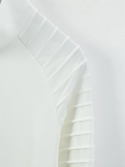 New Fashion Men's Jacket - pure color casual long-sleeved coat with pleated sleeves, suitable for spring and autumn seasons.