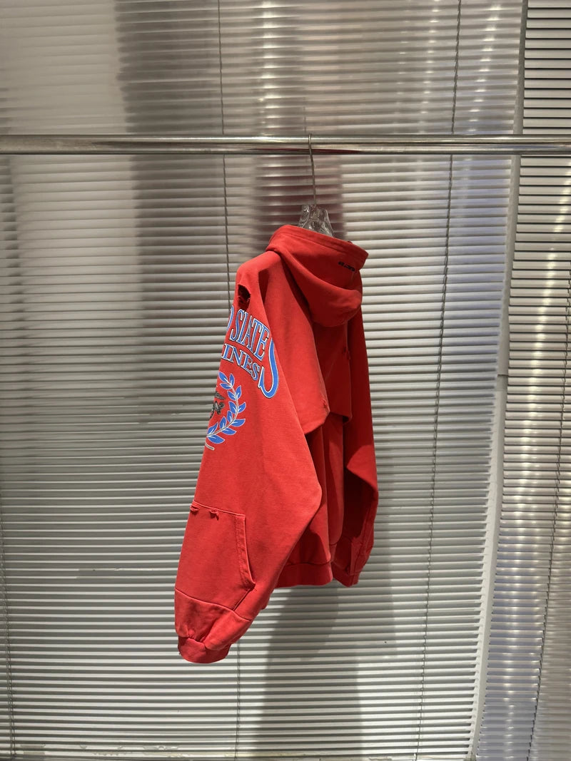 Project G/R Patchwork Fake Two-piece Zipper Jacket High-quality Casual Men's Women's  Embroidered Zip Up Sweatshirts