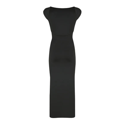 Red Sexy Women's Maxi Dresses For Summer New Streetwear Fashion Backless Casual Slim Basic Dress Club Elegant Party Lady Dresses