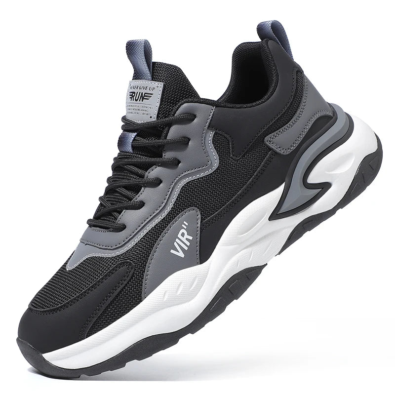 Spring and Summer New Breathable Mesh Casual Men's Running Shoes, Running Casual Sports Shoes, Anti-slip Lace-up Sports Shoes