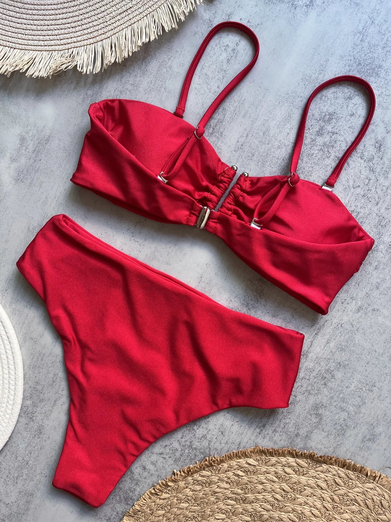 Bandeau Bikini Push Up Women Swimsuits 2024 Sexy Female Swimwear Brazilian Bikini Set Thong Biquini Swim Suits Solid Beachwear