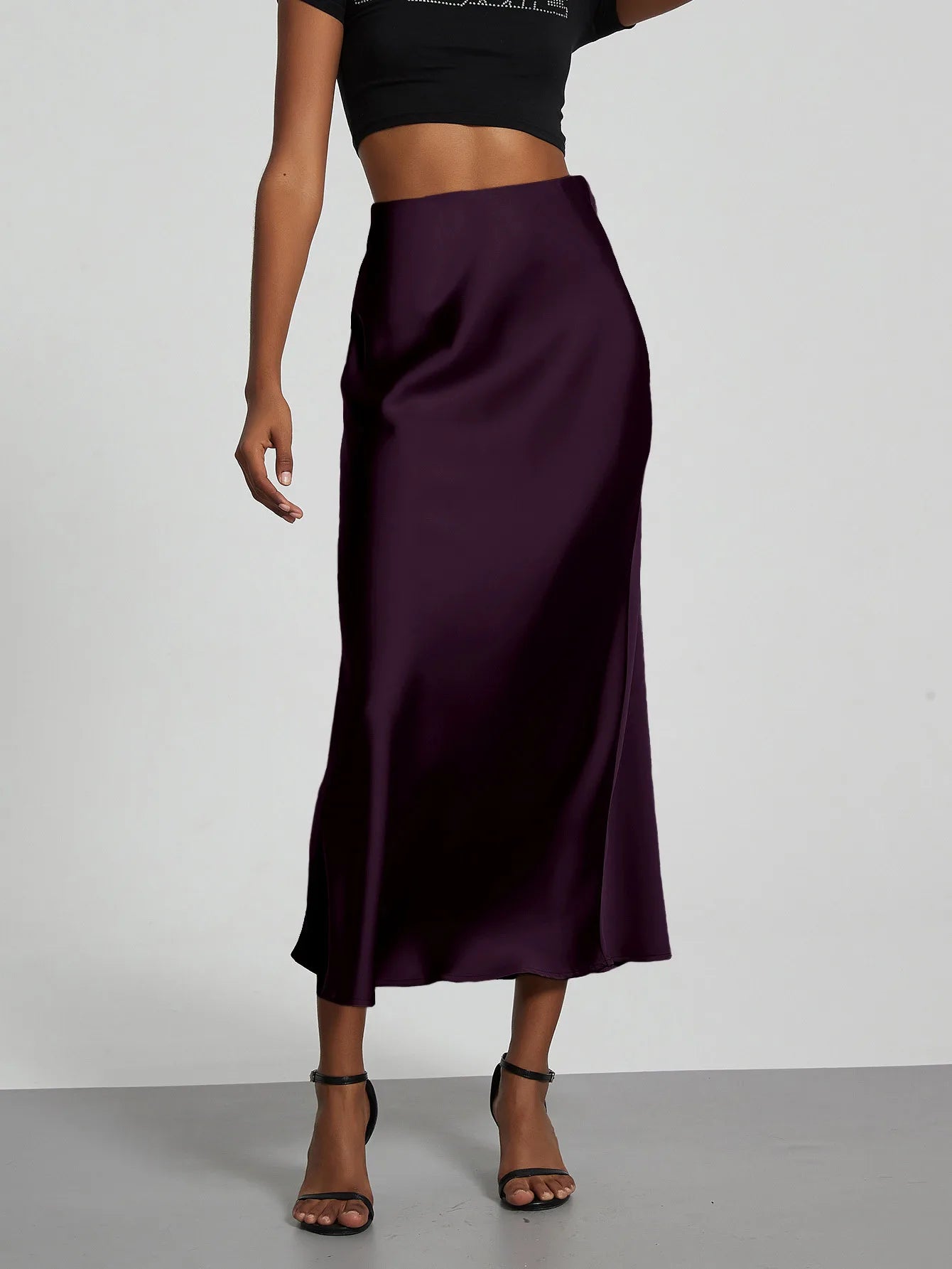 Fashion Satin Party Long Skirt High Waist Solid Color Casual Basic Women Skirts Fishtail Skirt Chic Summer Woman Clothing 2026