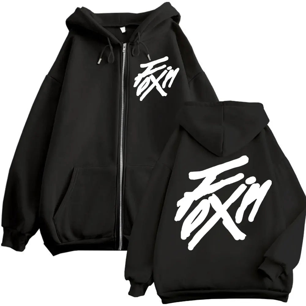 Kpop ATEEZ "FlX ON" Merch Zipper Hoodie Men Women High Quality Fashion Zip Up Jacket Coat Autumn Winter Casual Loose Sweatshirts