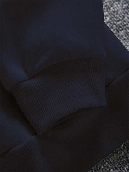 Men's autumn and winter fashionable casual loose futune letter graphic printed long sleeved round neck sweatshirt