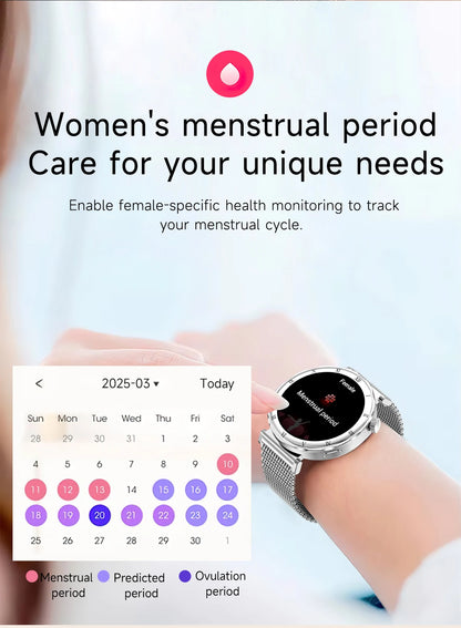 LIGE New Ultra Thin Smart Watch Women Screen Always Display Time Diamond Luxury Bracelet Voice Calling AMOLED Smartwatch Ladies