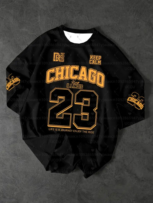 Men's Sports Jersey Chicago NO.23 Print Short Sleeve T-Shirt Summer Graphic Tee Jerseys Plus Size Women's Sport T-Shirt Tops