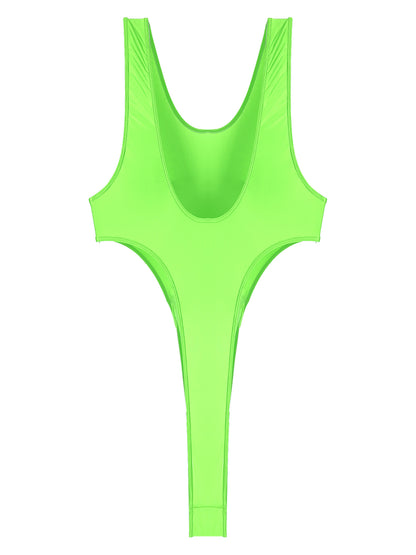 Womens Swimsuit 2022 New Glossy One-piece Swimming Bathing Suit Backless High Cut Bodysuit Sportwear Beachwear Swimwear