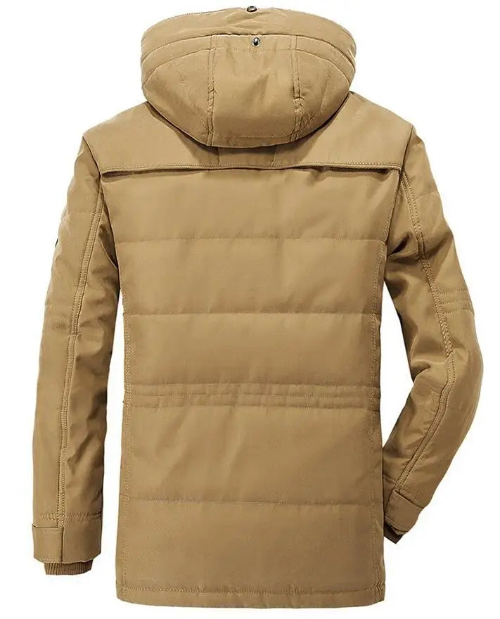 New Men Winter Fleece Warm Thick Windproof Parkas Jackets Coat Men Autumn Fashion Hooded Casual Parkas Men