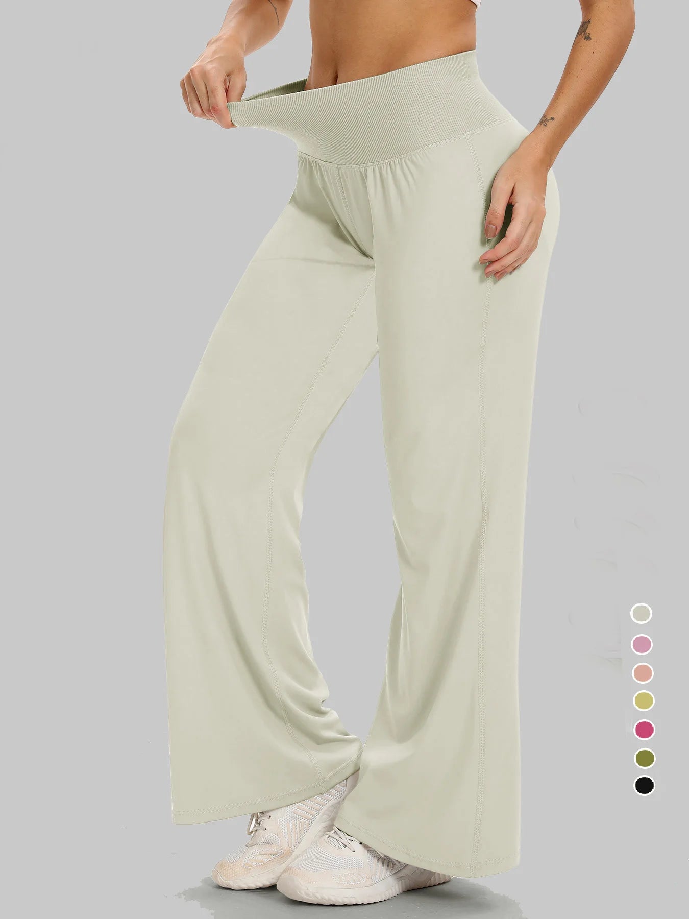Women’s Yoga Wide Leg Pants High Waist Loose Fit Workout Trousers Casual Lounge Fitness Wear