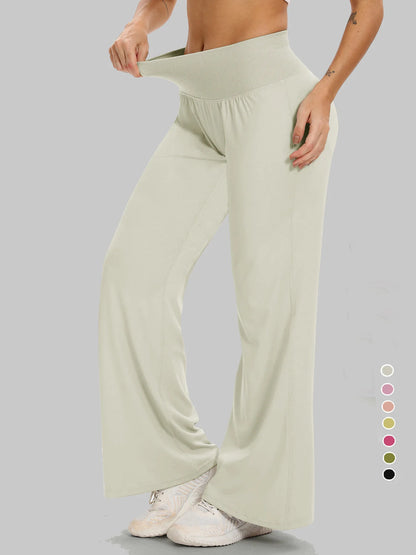 Women’s Yoga Wide Leg Pants High Waist Loose Fit Workout Trousers Casual Lounge Fitness Wear