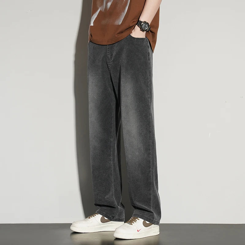 2025ss Autumn 190cm Big Tall Men Stretch Pants Extra Long Length 115cm Pants Large Size Straight-leg Jeans Sports Leisure Clothi