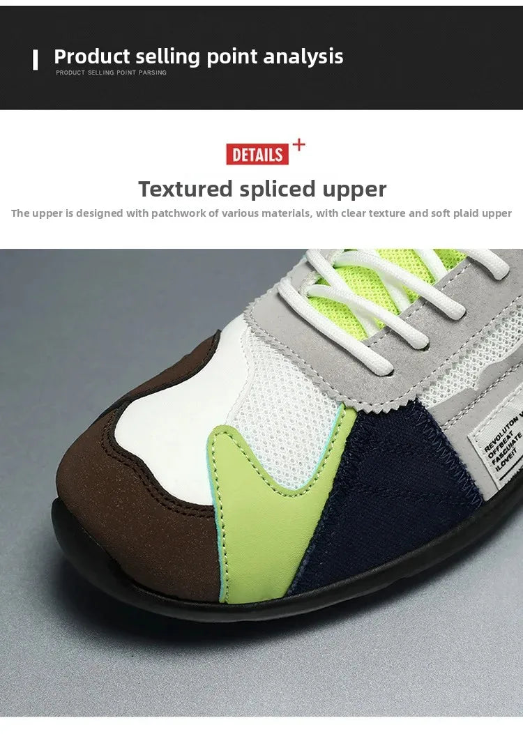 Low-Top Men's Casual Shoes Breathable Retro Sporty Style Summer New Fashion Trendy Bean Board Shoes Comfortable Rubber Sole