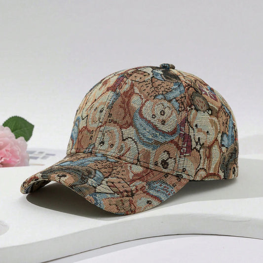 Fashion trend full print cartoon cute bear baseball cap personality casual sunshade hat suitable for daily collocation