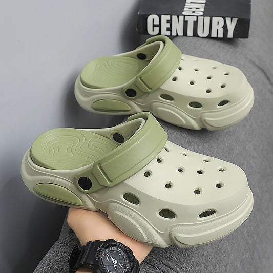 Summer Men's Thick-Soled Non-Slip Breathable Toe-Cap Sandals Casual Beach Slippers