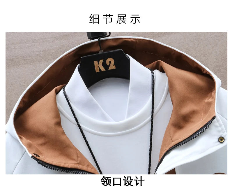 Autumn Casual Men Sets Two Pieces Fashion Korean Trend Hooded Jacket + Pants Spring Sweatshirt Sportswear Man Suit