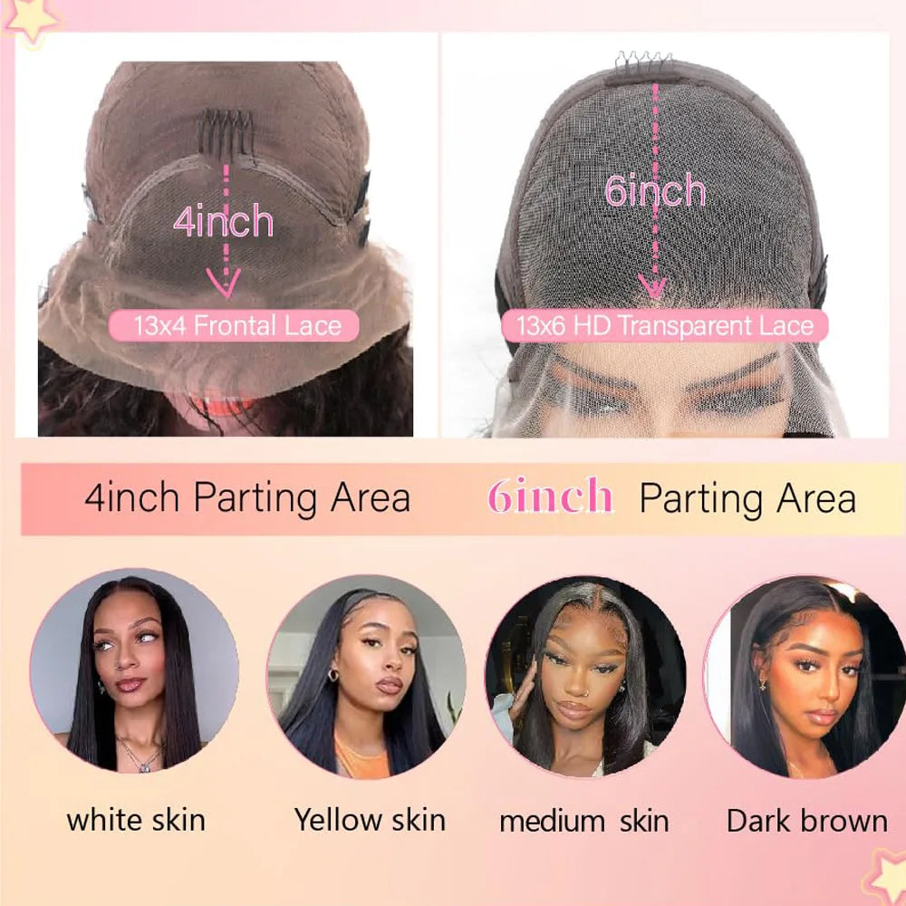 30 Inch 13x6 Straight Lace Front Wigs Human Hair 200% Density HD Lace Front Wigs Human Hair Pre Plucked Glueless Straight Wig