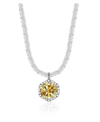 TEN CARATS 0.5-2CT GRA Moissanite Necklace for Women D Color Sparkling Classic Lab Diamon Pendant Sterling Silver 925