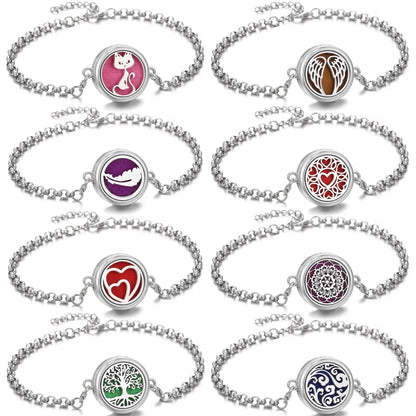 Essential Oil Diffuser Aromatherapy Bracelet Aroma Diffuser Bracelets Adjustable Chain Scent Perfume Locket Bracelet Women Men