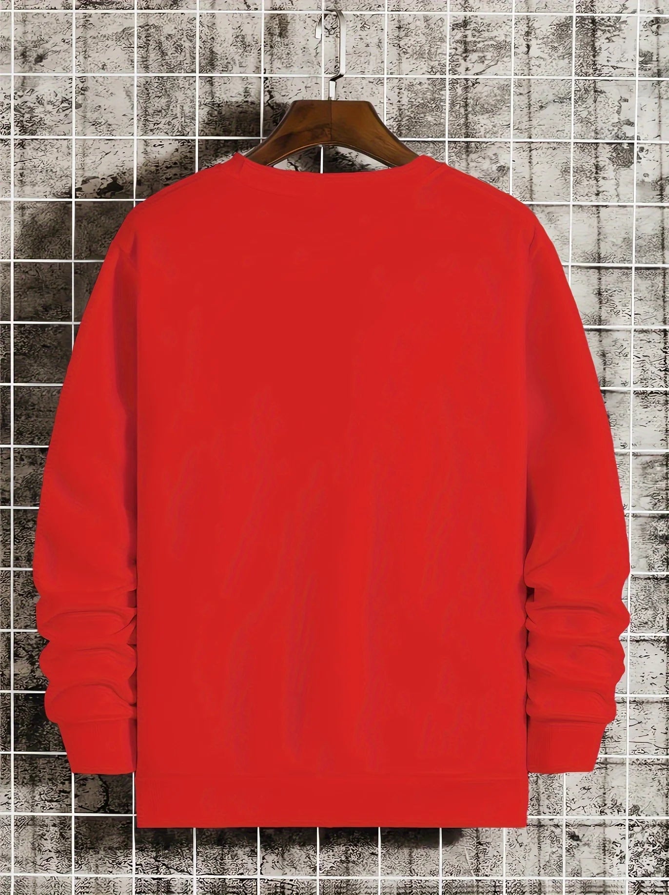 Men's autumn and winter fashionable casual loose freedom letter graphic printed long sleeved round neck sweatshirt