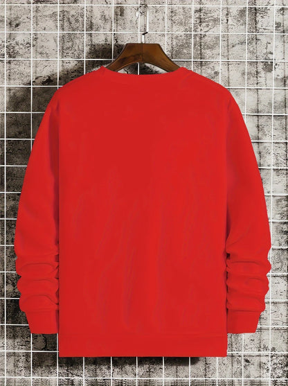 Men's autumn and winter fashionable casual loose freedom letter graphic printed long sleeved round neck sweatshirt