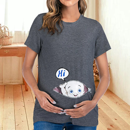 Women Pregnant Maternity Cotton Breastfeeding T-Shirt Summer Nursing Blouse Tops Fashion Clothes