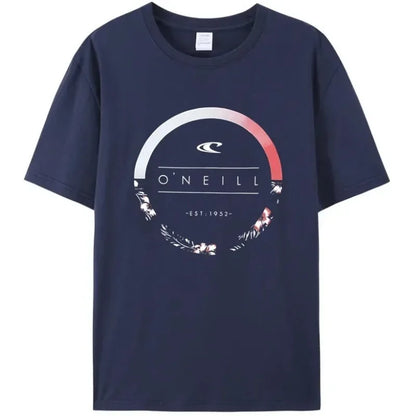 2024 New Beach Men's Summer Hot Sale Men's Curled Oneill 100%cotton T Shirt Round Garland Logo Top Quality Tees