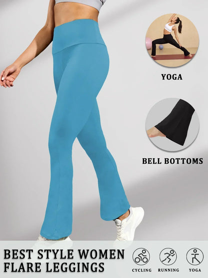 Women's Super Soft Flare Pants High Waisted Tummy Control Workout Yoga Leggings Bell Bottoms